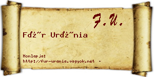 Für Uránia névjegykártya